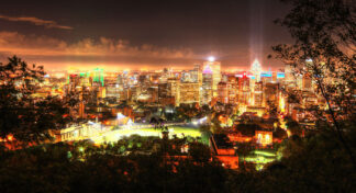 2020 Montreal City Sight at Night from the Mount Royal Hiking Trails