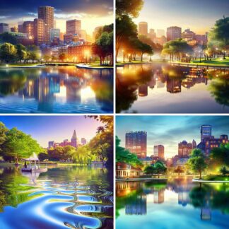AI Boston City Park Scene