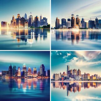 AI Detroit Cityscape Scene