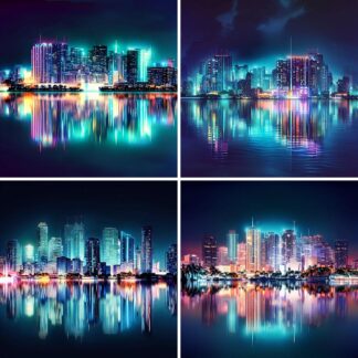 AI Miami Night Cityscape