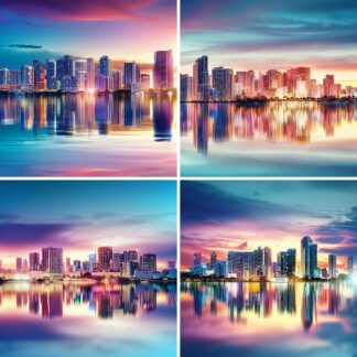 AI Miami Sunset Cityscape