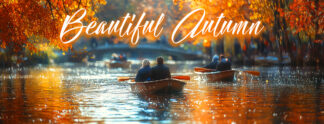 Beautiful Autumn Banner - Couples Cozy Boat Ride