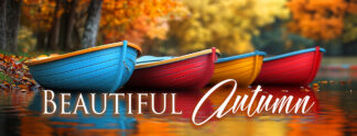 Beautiful Autumn Banner - Small Boats at Fall