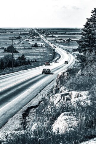 B&W Canadian Country Road