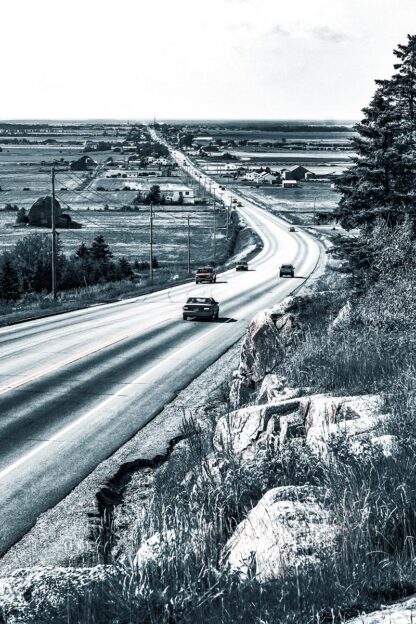 B&W Canadian Country Road