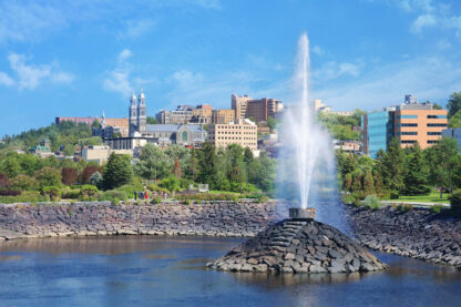 Chicoutimi City and Fountain over the Saguenay River