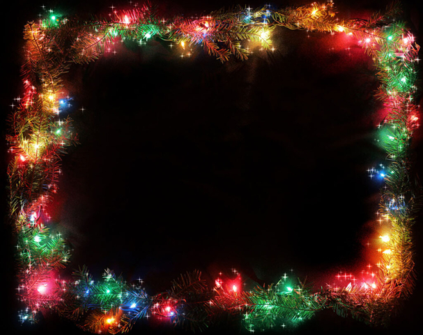 Christmas Lights Set on Dark Background