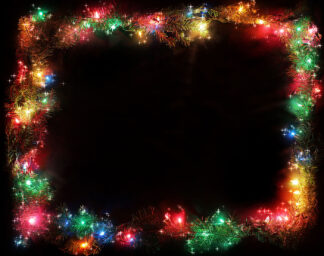 Christmas Lights Set on Dark Background
