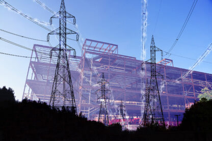 Construction Industry Electrification in Blue - stock photos and royalty-free images