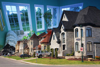 Cozy Neighborhood Photo Montage - stock photos and royalty-free images