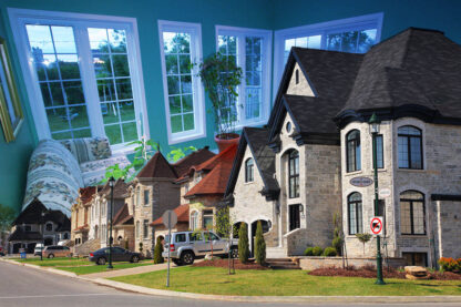Cozy Neighborhood Photo Montage - stock photos and royalty-free images