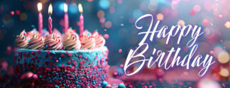 Happy Birthday Banner - Festive Cake and Candles