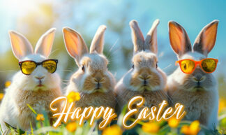 Happy Easter Wishes - Smart Bunnies Photo