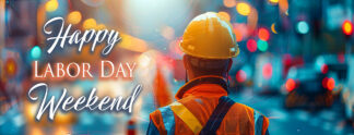 Happy Labor Day Weekend Banner - Blue Collar Worker