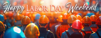 Happy Labor Day Weekend Banner - Blue Collar Workers
