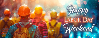 Happy Labor Day Weekend Banner - Blue Collar Workforce