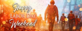 Happy Labor Day Weekend Banner - Construction Workers