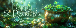 Happy St. Patrick's Day - Shamrock Pot Banner