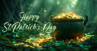 Happy St. Patrick's Day - Sparkling Gold Pot