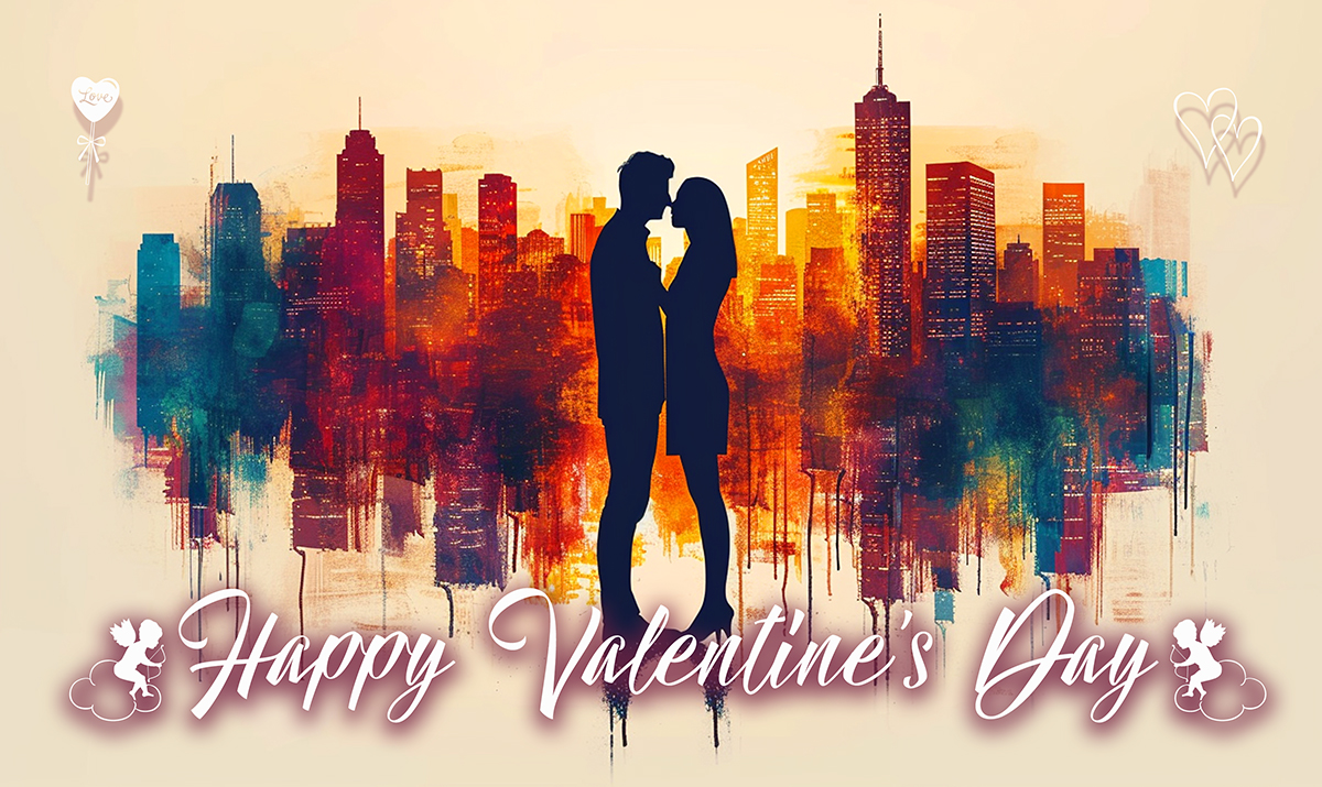 Happy Valentine's Day - Urban Couple Art