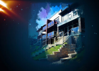 Inline Condos Art Background with Copy Space