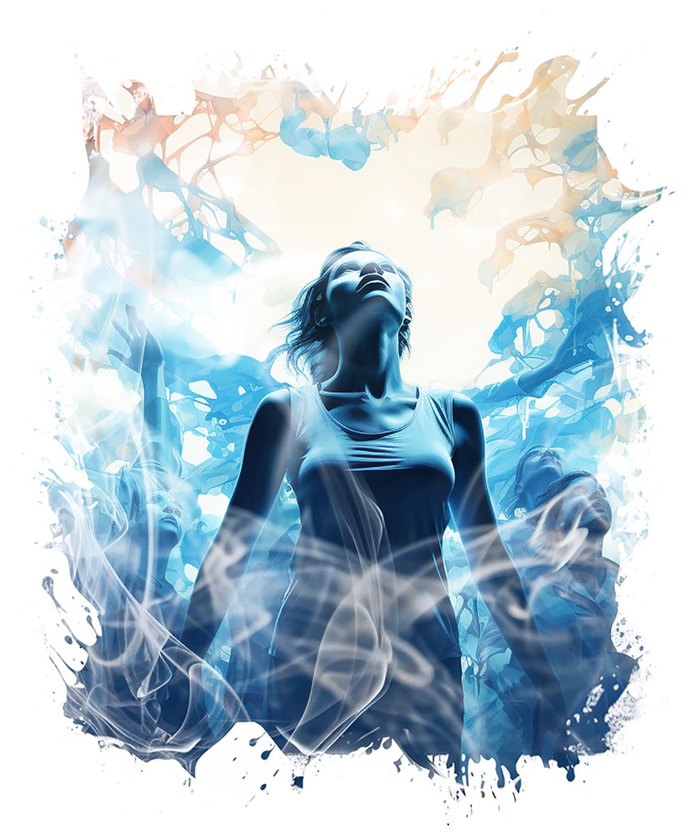 Inspired Woman in Cloud Artwork