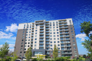 Modern Residential Apartment with Flat Building Exterior