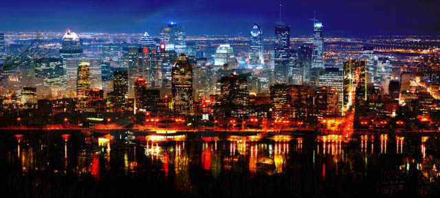 Montreal City in Double - stock photos and royalty-free images