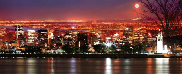 Montreal Skyline in a Beautiful Night - stock photos and royalty-free images