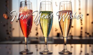 New Year Wishes Champagne Style