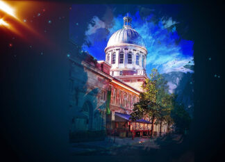 Old Town Hall Art Background