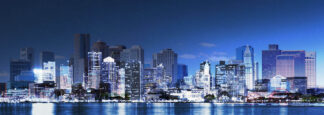 Panoramic Boston City Photo Montage - stock photos and royalty-free images