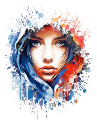 Pretty Woman in Hoodies Artwork