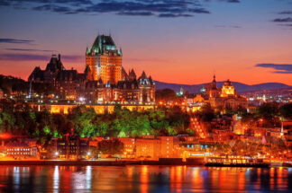 Quebec Frontenac Castle Montage 02 - stock photos and royalty-free images