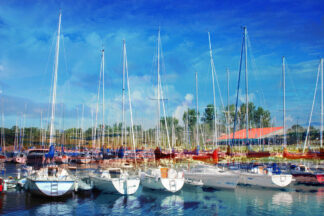 Sail Boats Marina Photo Montage - stock photos and royalty-free images