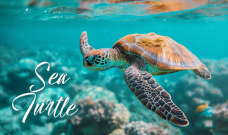 Sea Turtle - Free Swim in the Ocean Photo