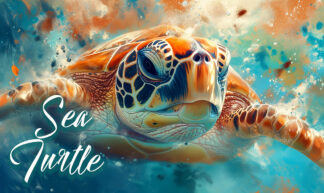Sea Turtle - Underwater Front View Photo