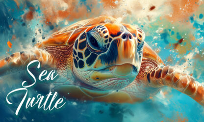 Sea Turtle - Underwater Front View Photo