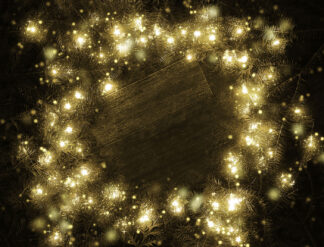 Sepia Round Christmas Lights Set