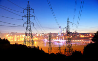 Small Town Electrification at Sunset - stock photos and royalty-free images