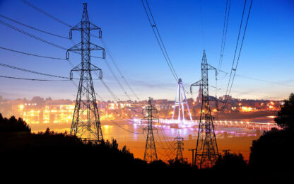 Small Town Electrification at Sunset - stock photos and royalty-free images