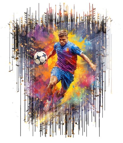 Soccer Player in Action Artwork