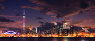 Toronto City Nighttime Skyline - stock photos and royalty-free images