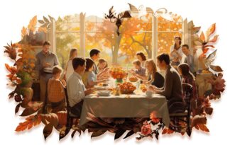 Traditional Large Family Thanksgiving Dinner