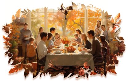 Traditional Large Family Thanksgiving Dinner