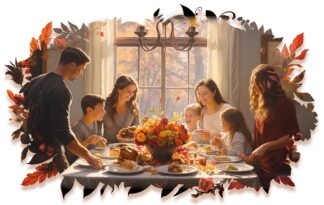 Traditional Small Family Thanksgiving Dinner