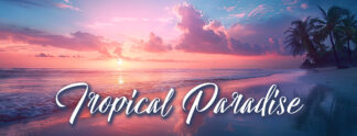 Tropical Paradise Banner - Beach Sunset Photo