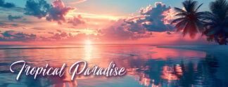 Tropical Paradise Banner - Beautiful Sunset Photo