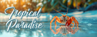 Tropical Paradise Banner - Cute Sea Crab Photo