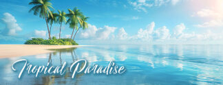 Tropical Paradise Banner - Lost Island Beach Photo
